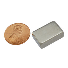 Load image into Gallery viewer, NB25575N-35 Neodymium Block Magnet - Compared to Penny for Size Reference