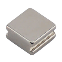 Load image into Gallery viewer, NBGI002501N Neodymium Block Magnet with groove - Front View