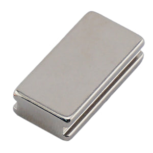 NBGI002503N Neodymium Block Magnet with groove - Front View