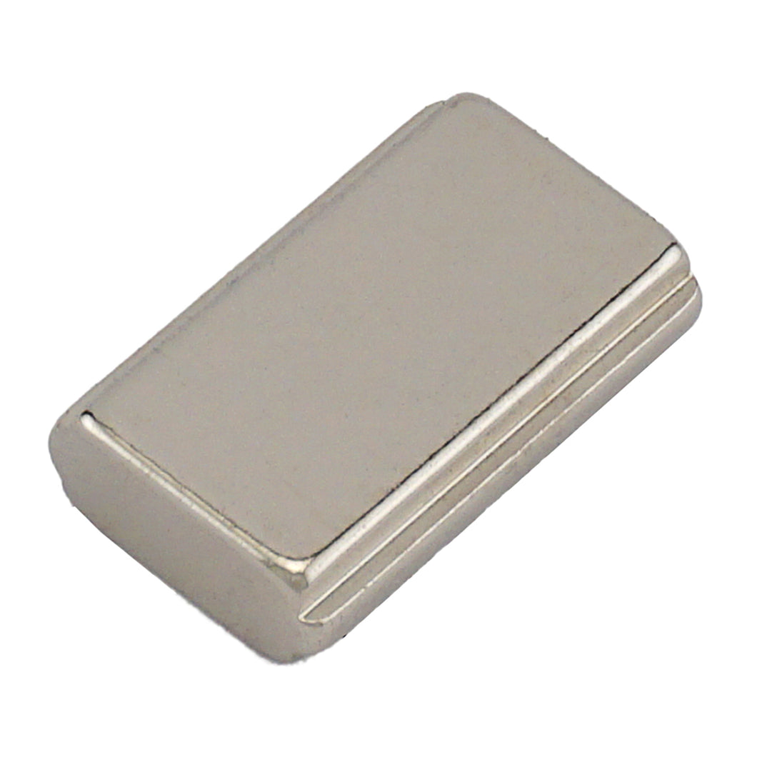 NBGO002503N Neodymium Block Magnet with groove - Front View
