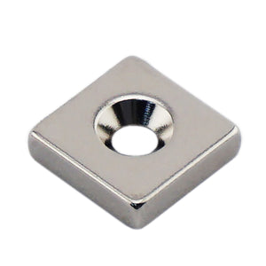 NB001218NCTS Neodymium Countersunk Block Magnet - Front View