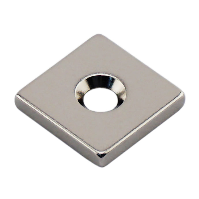 NB001219NCTS Neodymium Countersunk Block Magnet - Front View