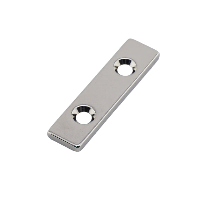 NB001221NCTSX2 Neodymium Countersunk Block Magnet - Front View