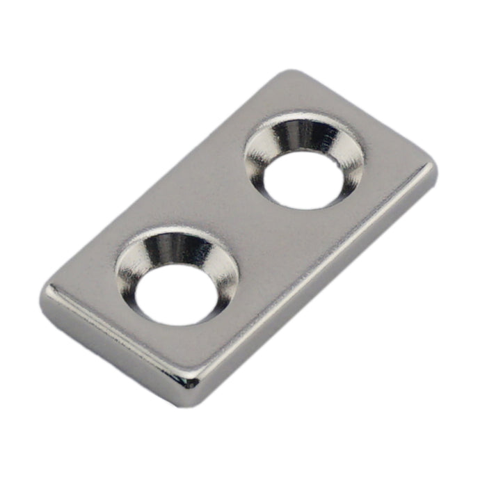NB001222NCTSX2 Neodymium Countersunk Block Magnet - Front View