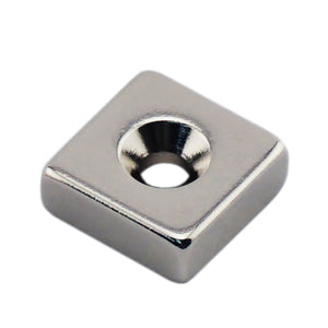 NB001815NCTS Neodymium Countersunk Block Magnet - Front View