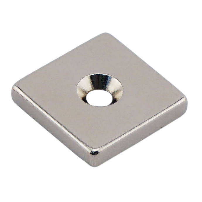 NB001817NCTS Neodymium Countersunk Block Magnet - Front View