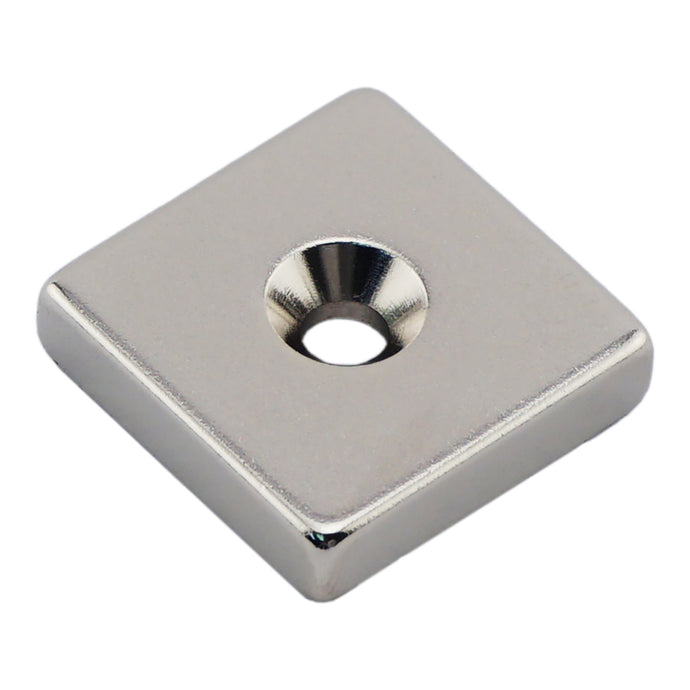 NB002554NCTS Neodymium Countersunk Block Magnet - Front View