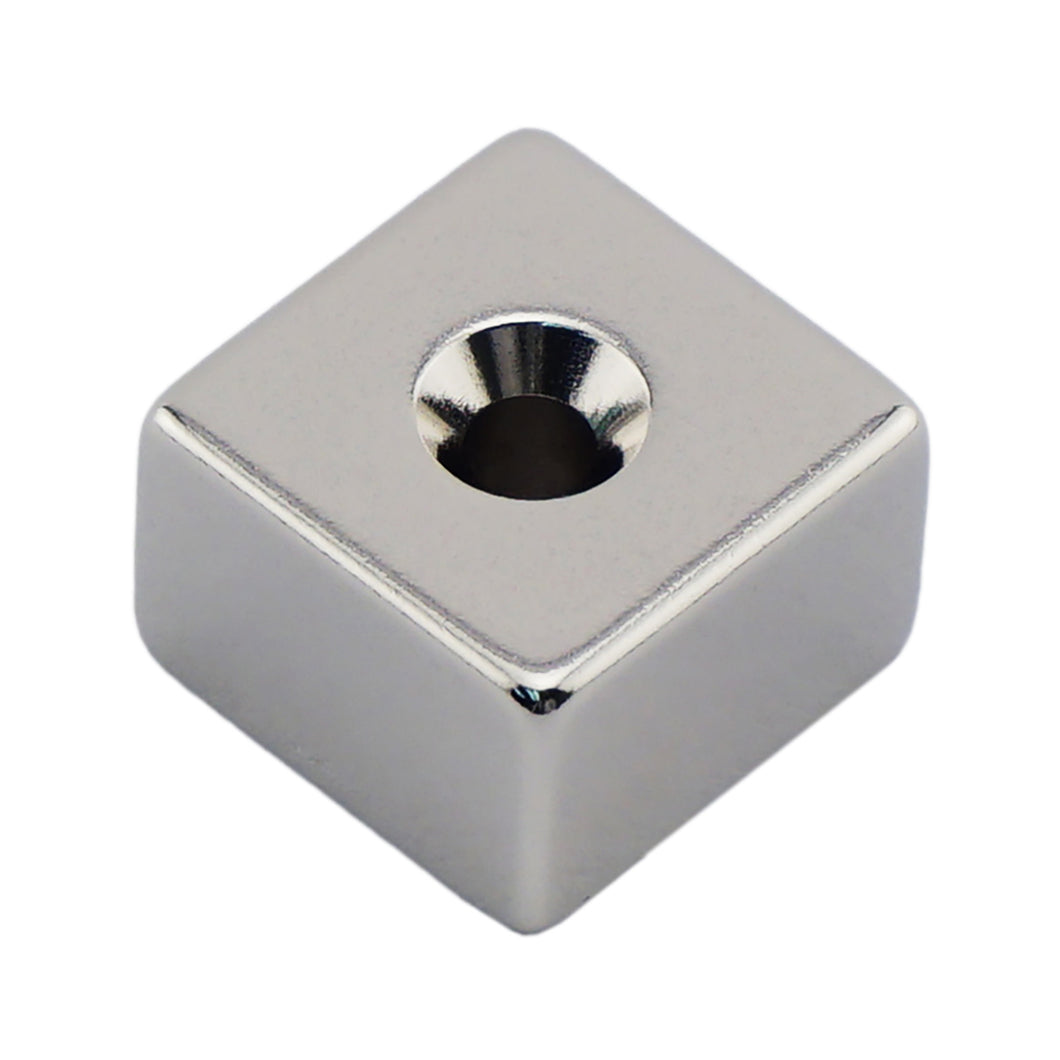 NB005053NCTS Neodymium Countersunk Block Magnet - Front View