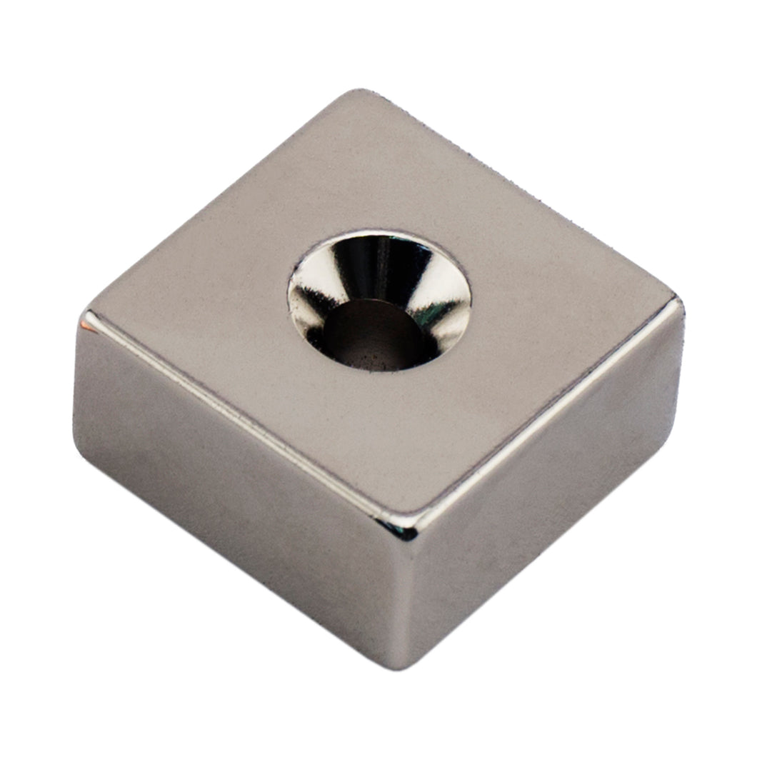 NB005054NCTS Neodymium Countersunk Block Magnet - Front View