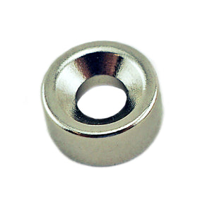 NR002507NCTS Neodymium Countersunk Ring Magnet - 45 Degree Angle View