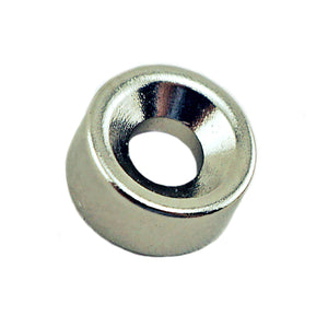 NR002507NCTS Neodymium Countersunk Ring Magnet - 45 Degree Angle View