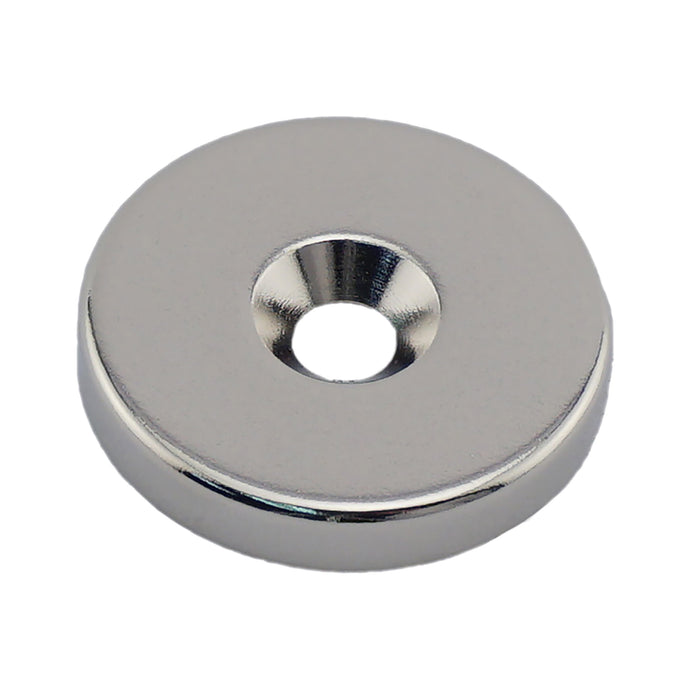 NR010020NCTS Neodymium Countersunk Ring Magnet - Front View