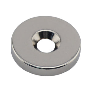 NR010021NCTS Neodymium Countersunk Ring Magnet - Front View