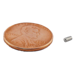 ND000607N Neodymium Disc Magnet - Compared to Penny for Size Reference