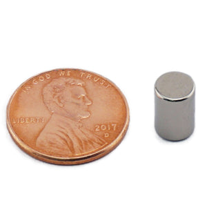 ND002511N Neodymium Disc Magnet - Compared to Penny for Size Reference