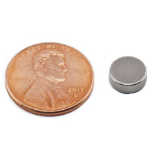 Load image into Gallery viewer, ND003106N Neodymium Disc Magnet - Compared to Penny for Size Reference