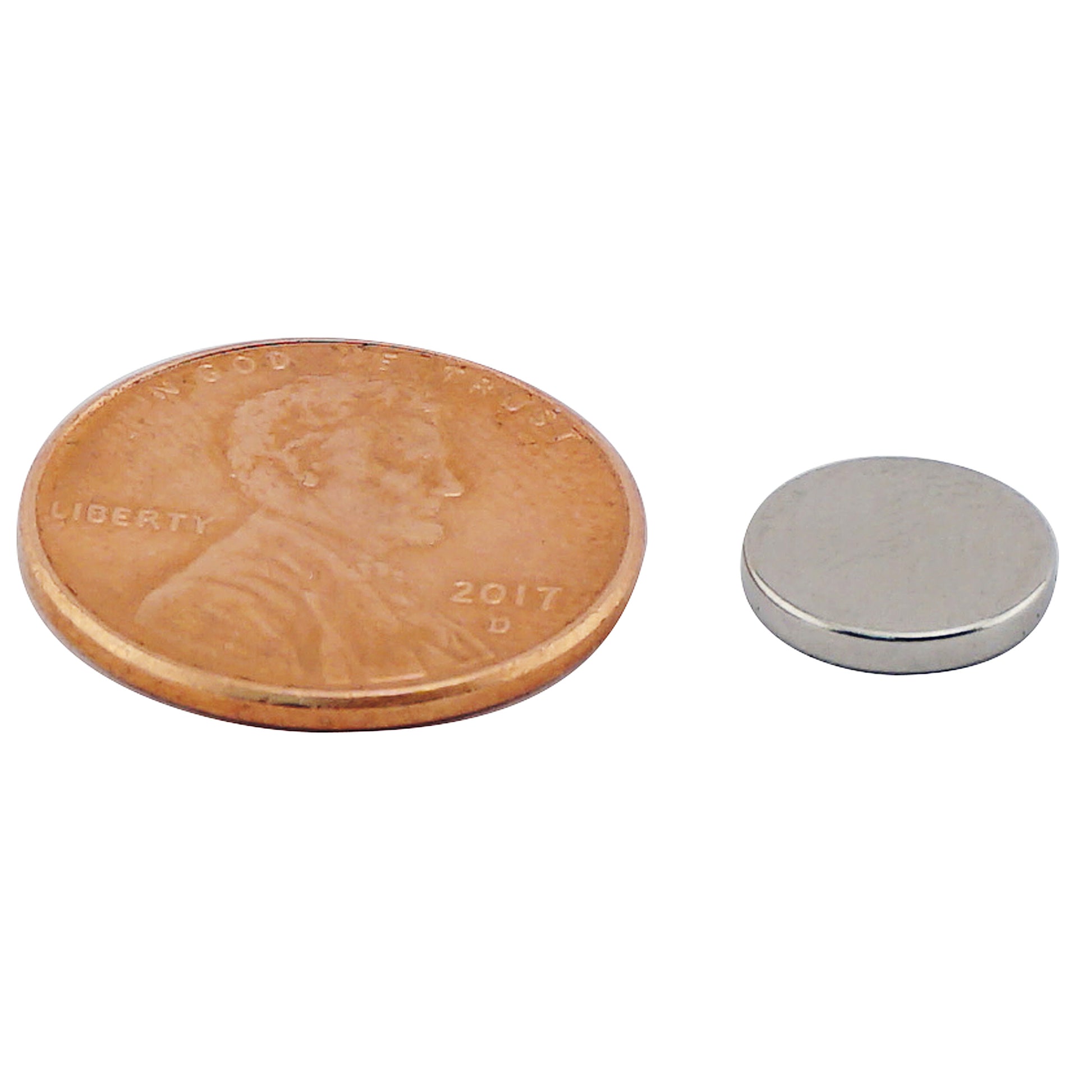 Load image into Gallery viewer, ND003716N Neodymium Disc Magnet - Compared to Penny for Size Reference