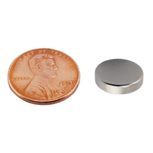 Load image into Gallery viewer, ND005043N Neodymium Disc Magnet - Compared to Penny for Size Reference