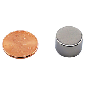 ND005600N Neodymium Disc Magnet - Compared to Penny for Size Reference