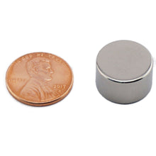 Load image into Gallery viewer, ND006211N Neodymium Disc Magnet - Compared to Penny for Size Reference
