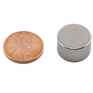 ND006211N Neodymium Disc Magnet - Compared to Penny for Size Reference