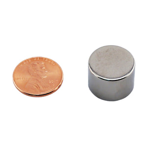ND006802N Neodymium Disc Magnet - Compared to Penny for Size Reference