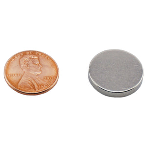ND007514N Neodymium Disc Magnet - Compared to Penny for Size Reference