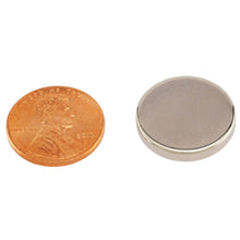 Load image into Gallery viewer, ND007524N Neodymium Disc Magnet - Compared to Penny for Size Reference