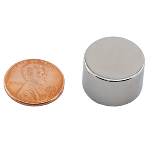 ND007527N Neodymium Disc Magnet - Compared to Penny for Size Reference