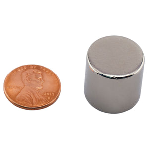 ND007528N Neodymium Disc Magnet - Compared to Penny for Size Reference