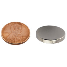 Load image into Gallery viewer, ND007530N Neodymium Disc Magnet - Compared to Penny for Size Reference