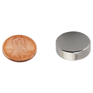 ND007531N Neodymium Disc Magnet - Compared to Penny for Size Reference