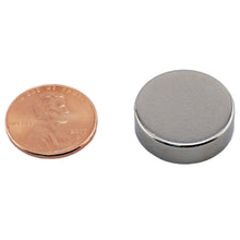 Load image into Gallery viewer, ND008100N Neodymium Disc Magnet - Compared to Penny for Size Reference