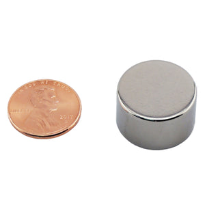 ND008102N Neodymium Disc Magnet - Compared to Penny for Size Reference