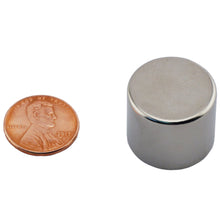 Load image into Gallery viewer, ND008711N Neodymium Disc Magnet - Compared to Penny for Size Reference