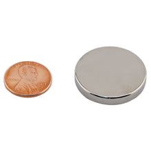 Load image into Gallery viewer, ND011201N Neodymium Disc Magnet - Compared to Penny for Size Reference