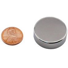 Load image into Gallery viewer, ND011203N Neodymium Disc Magnet - Compared to Penny for Size Reference