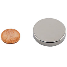 Load image into Gallery viewer, ND012507N Neodymium Disc Magnet - Compared to Penny for Size Reference