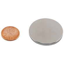 Load image into Gallery viewer, ND013700N Neodymium Disc Magnet - Compared to Penny for Size Reference