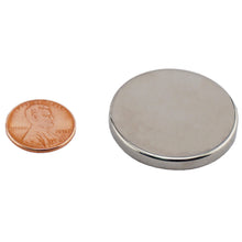 Load image into Gallery viewer, ND013701N Neodymium Disc Magnet - Compared to Penny for Size Reference