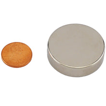 Load image into Gallery viewer, ND013703N Neodymium Disc Magnet - Compared to Penny for Size Reference