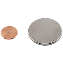 Load image into Gallery viewer, ND015005N Neodymium Disc Magnet - Compared to Penny for Size Reference