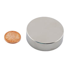 Load image into Gallery viewer, ND016204N Neodymium Disc Magnet - Compared to Penny for Size Reference