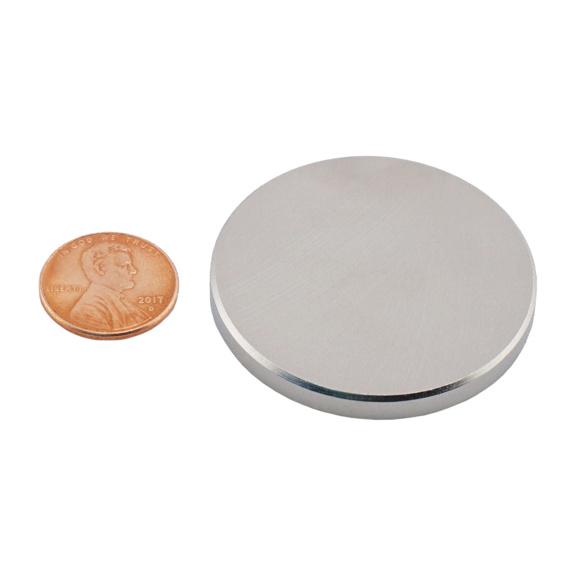 Load image into Gallery viewer, ND017501N Neodymium Disc Magnet - Compared to Penny for Size Reference