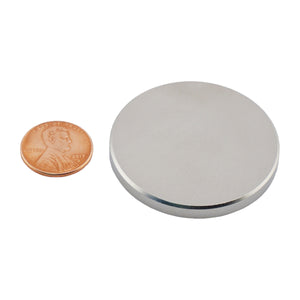 ND017501N Neodymium Disc Magnet - Compared to Penny for Size Reference