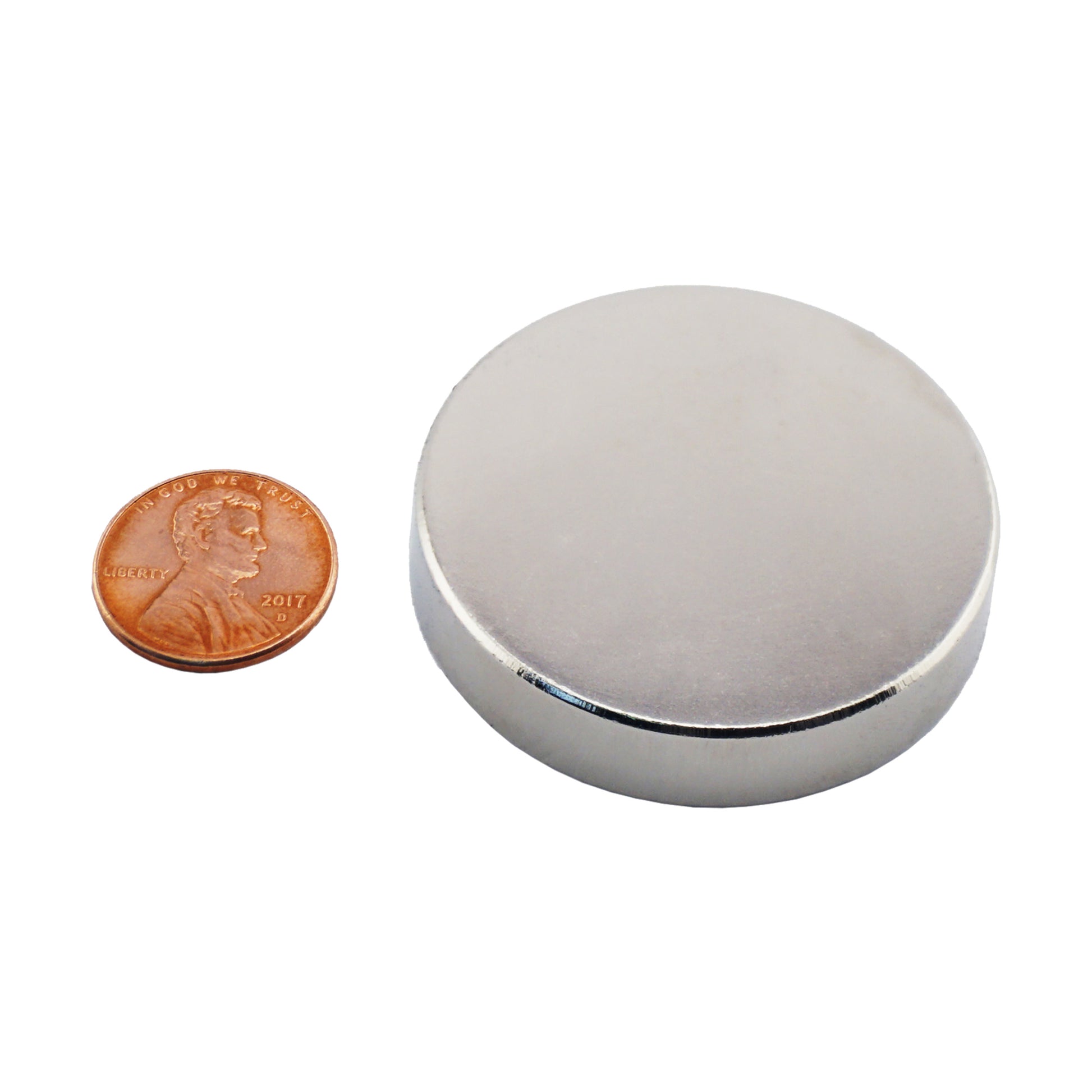 Load image into Gallery viewer, ND017503N Neodymium Disc Magnet - Compared to Penny for Size Reference