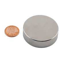 Load image into Gallery viewer, ND017504N Neodymium Disc Magnet - Compared to Penny for Size Reference