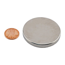 Load image into Gallery viewer, ND018702N Neodymium Disc Magnet - Compared to Penny for Size Reference