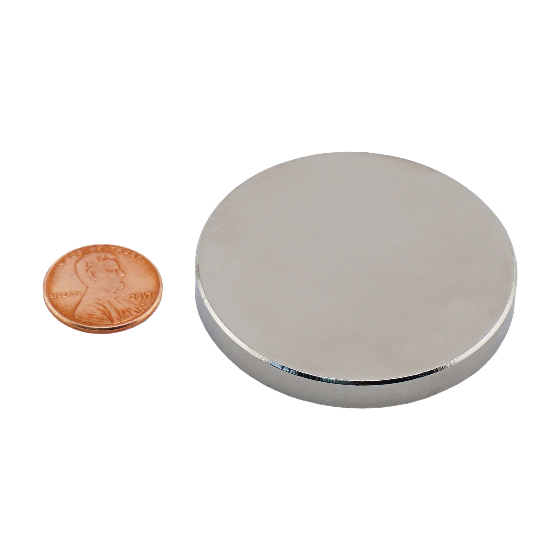 Load image into Gallery viewer, ND020007N Neodymium Disc Magnet - Compared to Penny for Size Reference