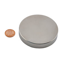 Load image into Gallery viewer, ND020009N Neodymium Disc Magnet - Compared to Penny for Size Reference